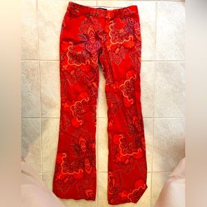 BODY by Victoria Red Patterned Flare Fun Pants - the Christie fit size 2